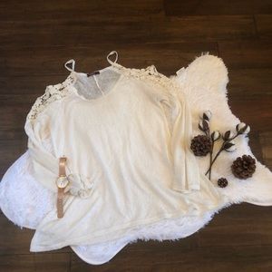 T Party cold shoulder flowy shirt